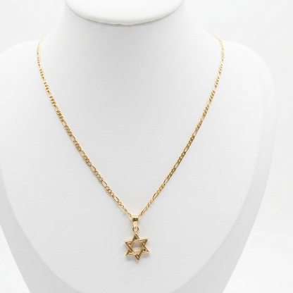 Cadena de Eslabones Figaro con Colgante/ 2g/ 45cm/ 2mm/ Oro italiano de 18K