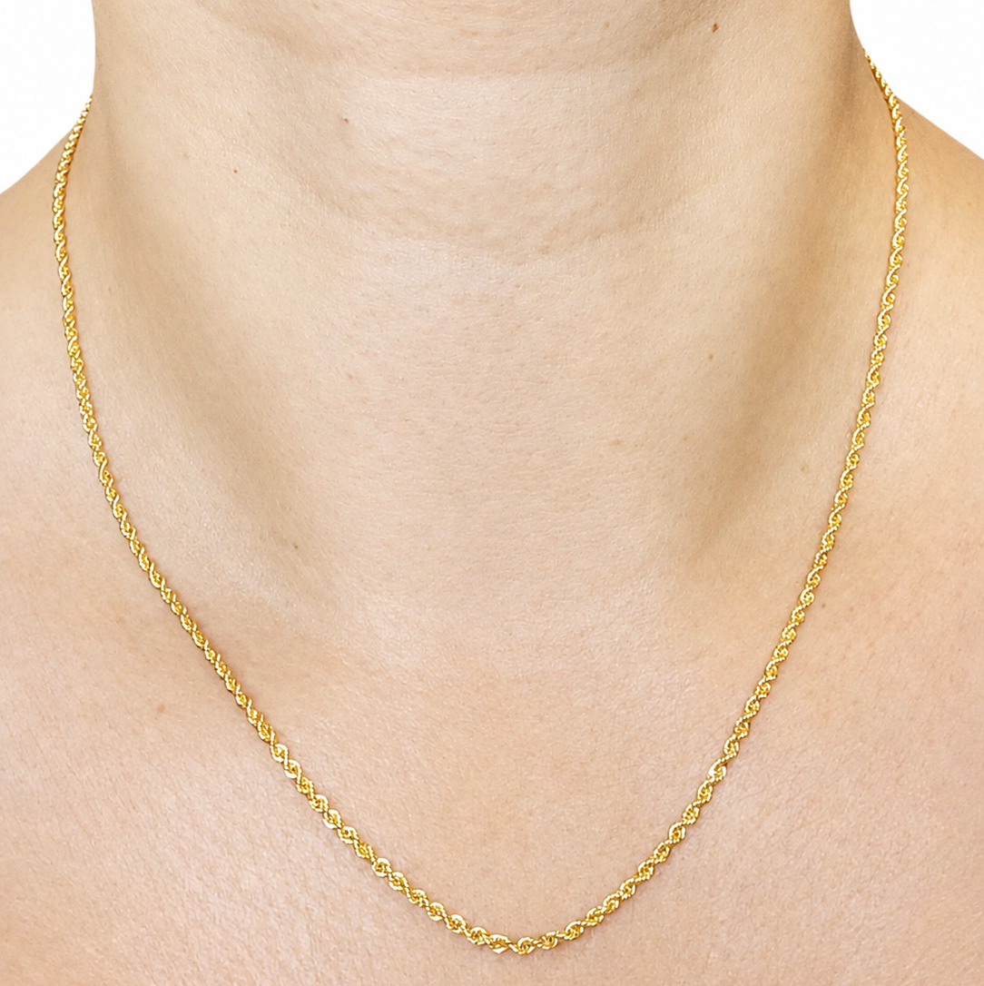 Mini Rope Chain/ 1.66g/ 45cm/ 1.5mm/ 18K Italian Gold
