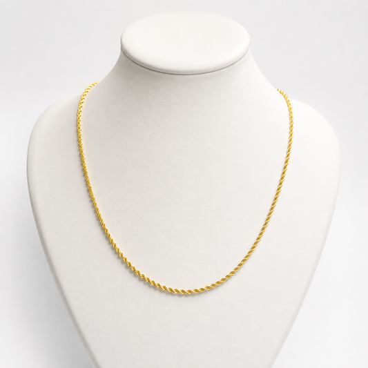 Rope Chain/ 2.64g/ 45cm/ 2.7mm/ 18K Italian Gold