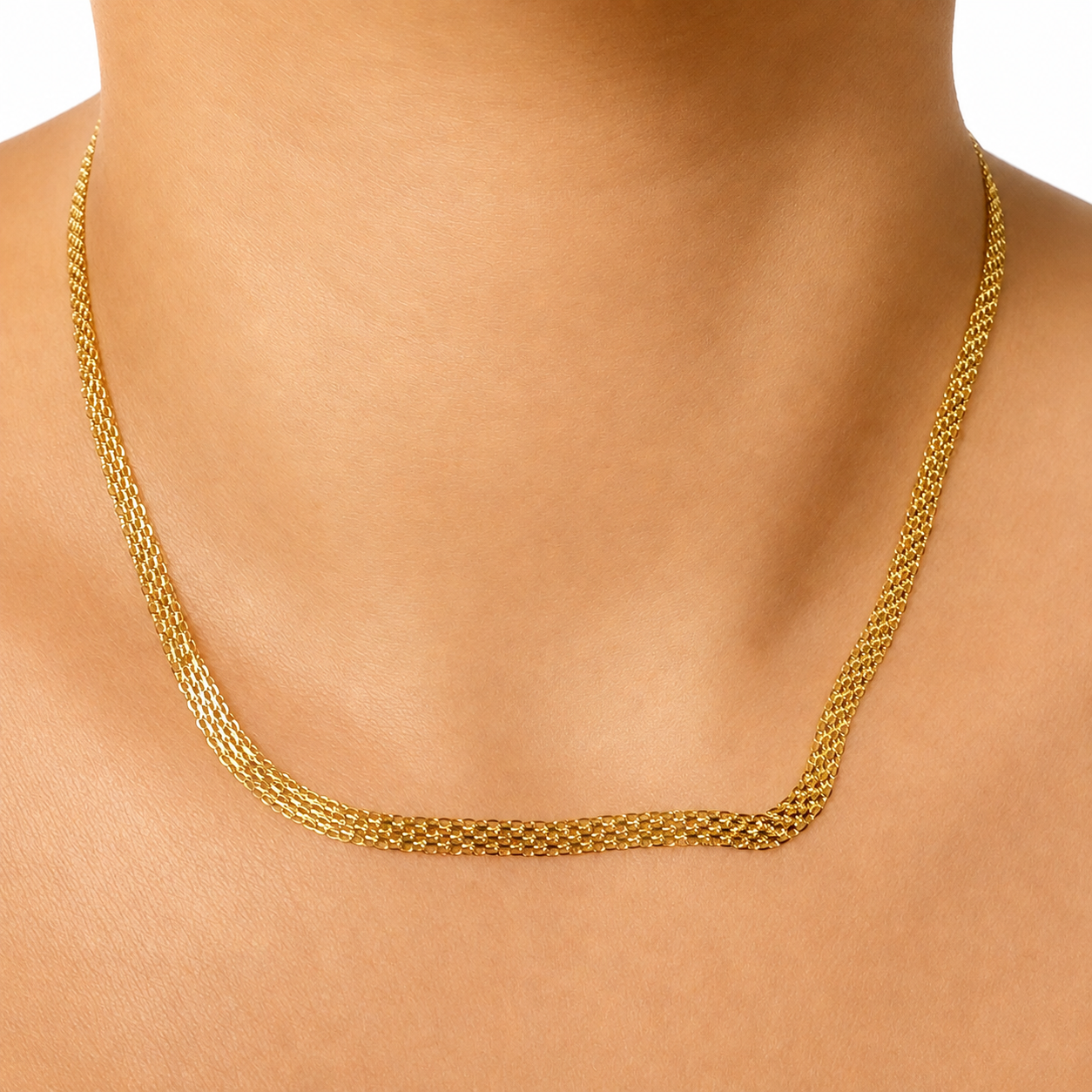 Bismarck Chain/ 4.63g/ 45 cm/ 4mm/ 18K Italian Gold