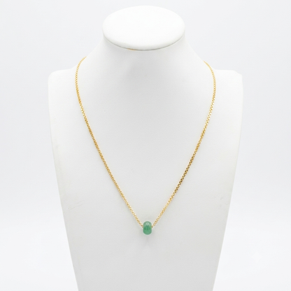 Bismarck Chain with Jade Stone Gift/ 2.2g/ 50cm/ 2mm/ 18K Italian Gold