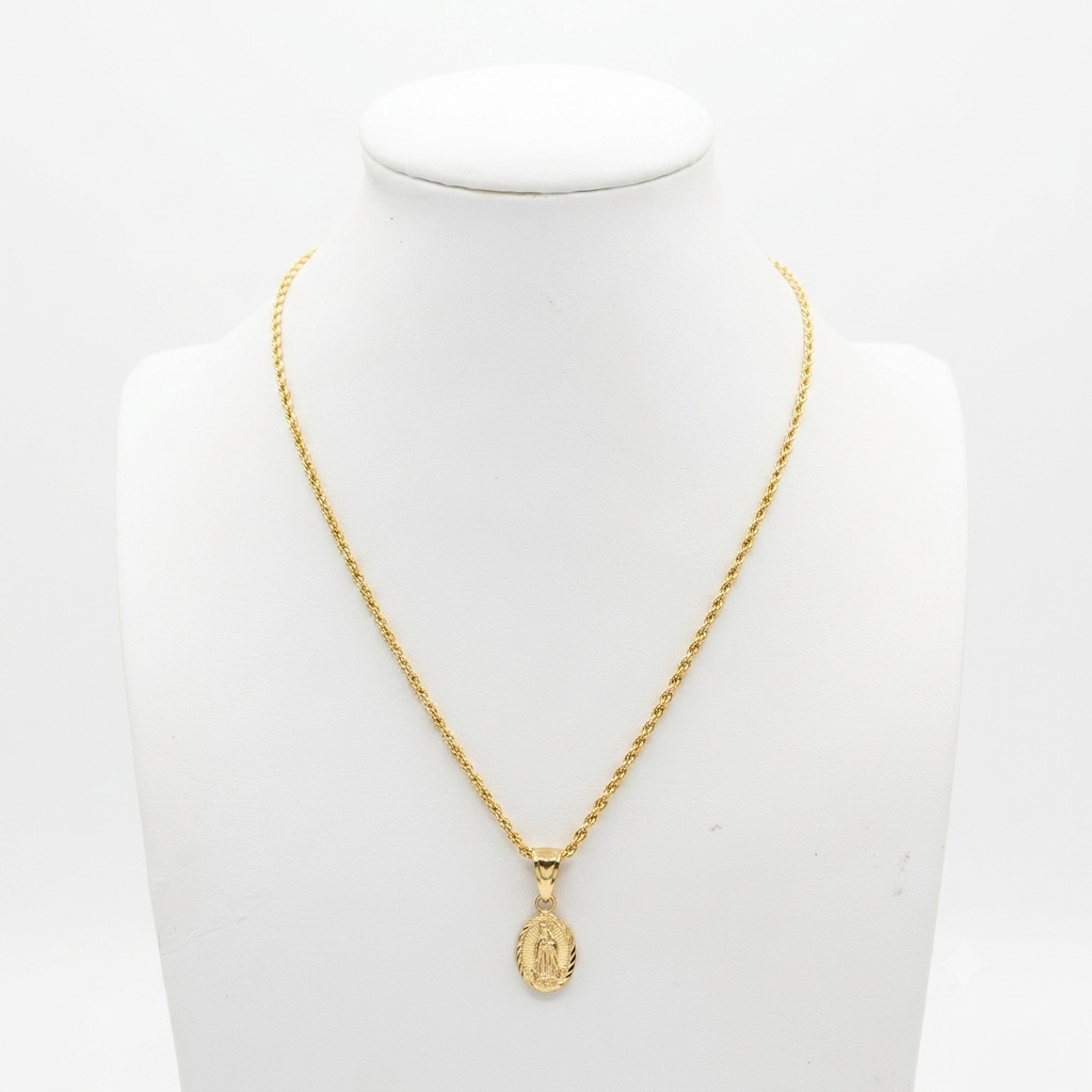 Baby Rope  Chain with Pendant/ 1.95g/ 40cm/ 2mm/ 18K Italian Gold
