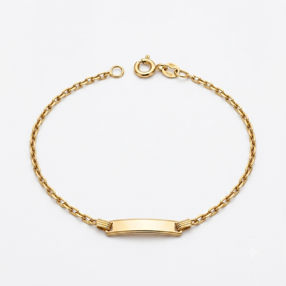Baby Bracelet With Nameplate/ 1.53g/ 16cm/ 18K Italian Gold