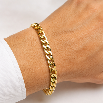 Cubana Bracelet / 5.1 gr / 19 cm / 6 mm / 18K Italian Gold
