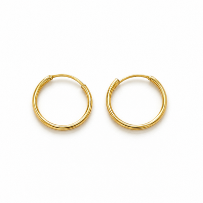 Thin Hoop Earrings / 1.02gr / 1.8cm / 18k Italian Gold