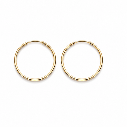Thin Hoop Earrings / 1.66gr / 3cm / 18k Italian Gold