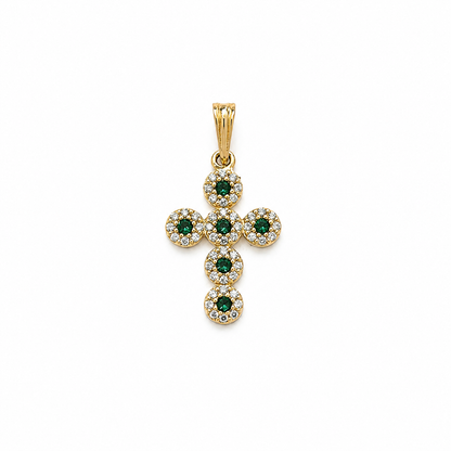Cross Pendant with Green Zirconia
/ 1.48gr / 2.5cm / 18K Gold