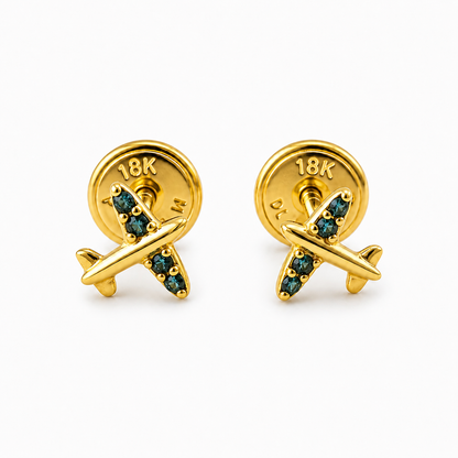 AIRPLANE STUD EARRINGS