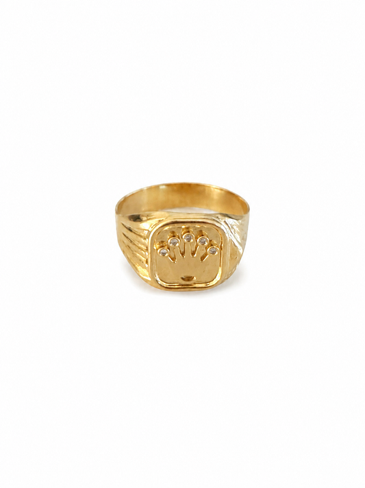 Rolex Crown Ring / 3.1 gr / Size 12 / 5 mm / 18K Gold