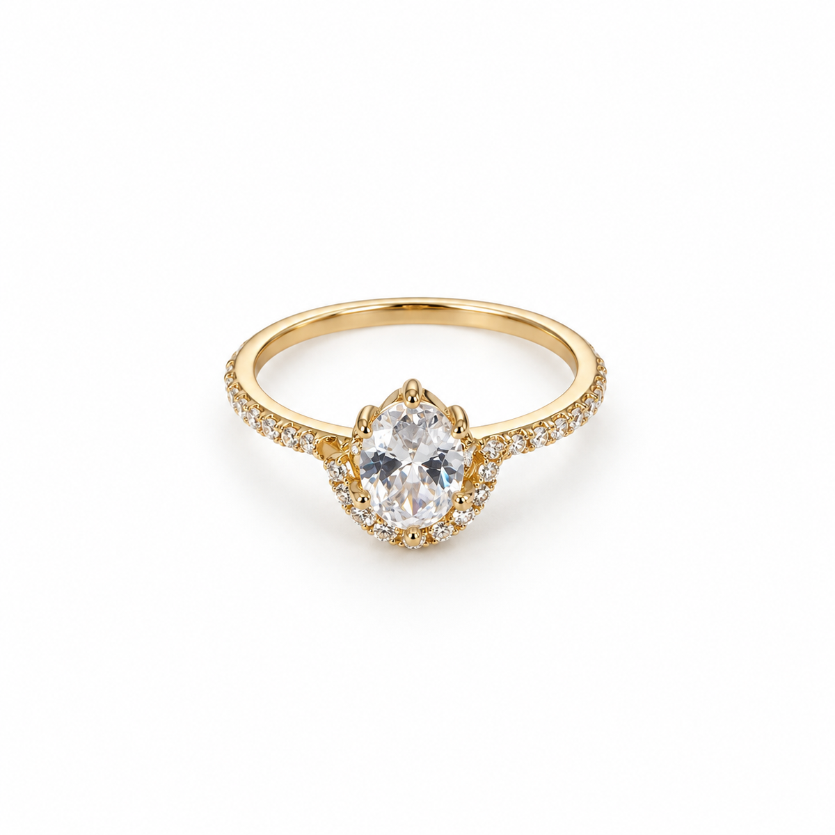 Stone Solitaire Ring / 1.98g / Size 7/ 18K Italian Gold