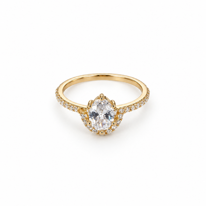 Stone Solitaire Ring / 1.98g / Size 7/ 18K Italian Gold