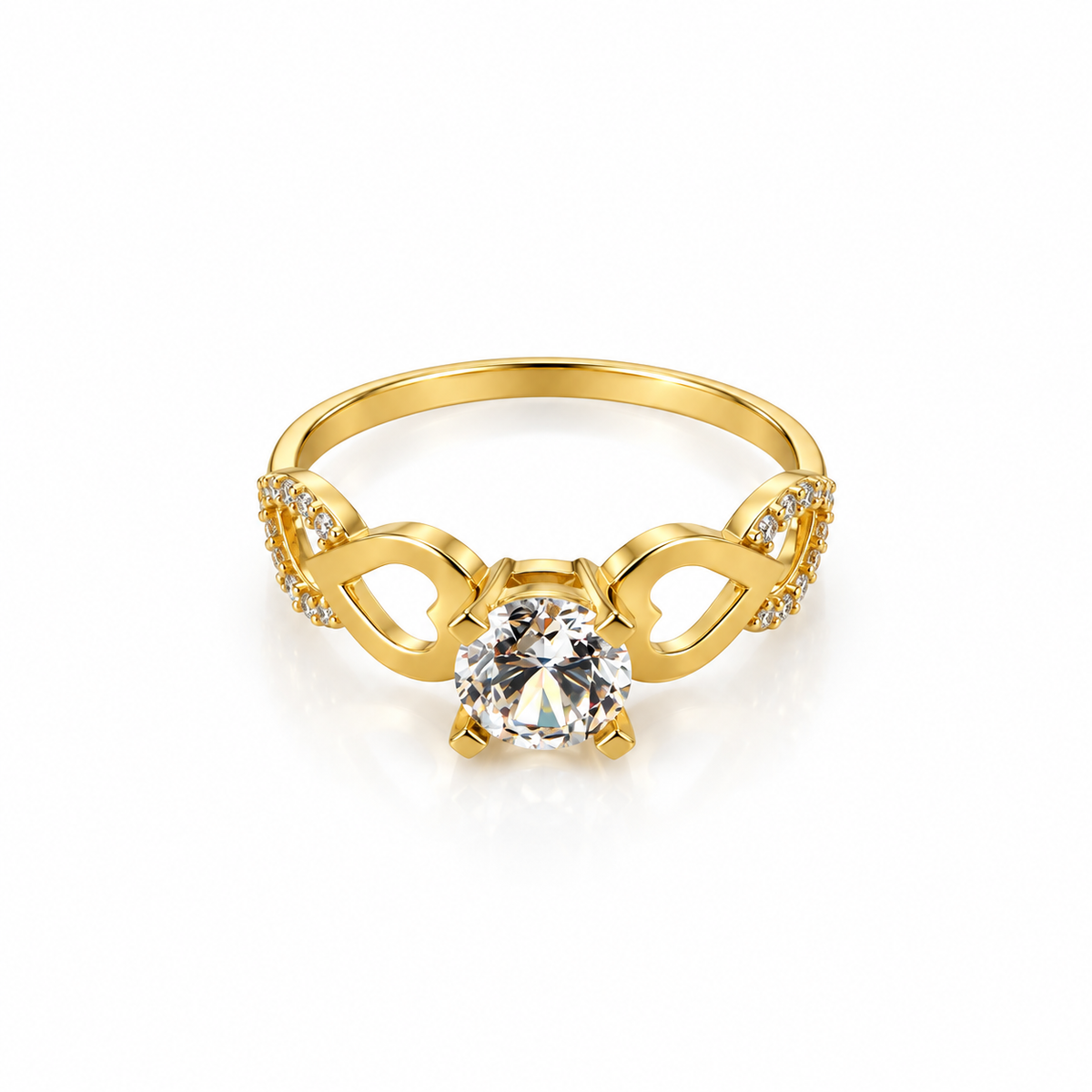 Infinity Love Stone Solitaire Ring / 2.41g / Size 7 3/4/ 18K Italian Gold