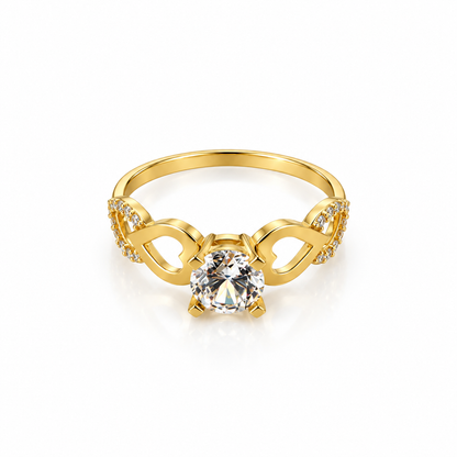 Infinity Love Stone Solitaire Ring / 2.41g / Size 7 3/4/ 18K Italian Gold