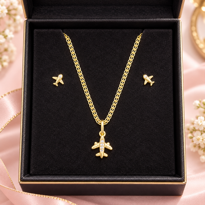 Chain, Pendant & Earrings Set/ 3.11g/ 50cm/ Earrings /0.57 /18K Gold