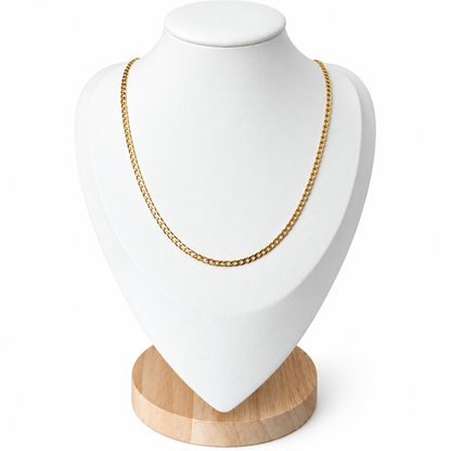 Cubana Link Chain/ 3.9 g/ 50cm/ 3 mm/ 18K Italian Gold
