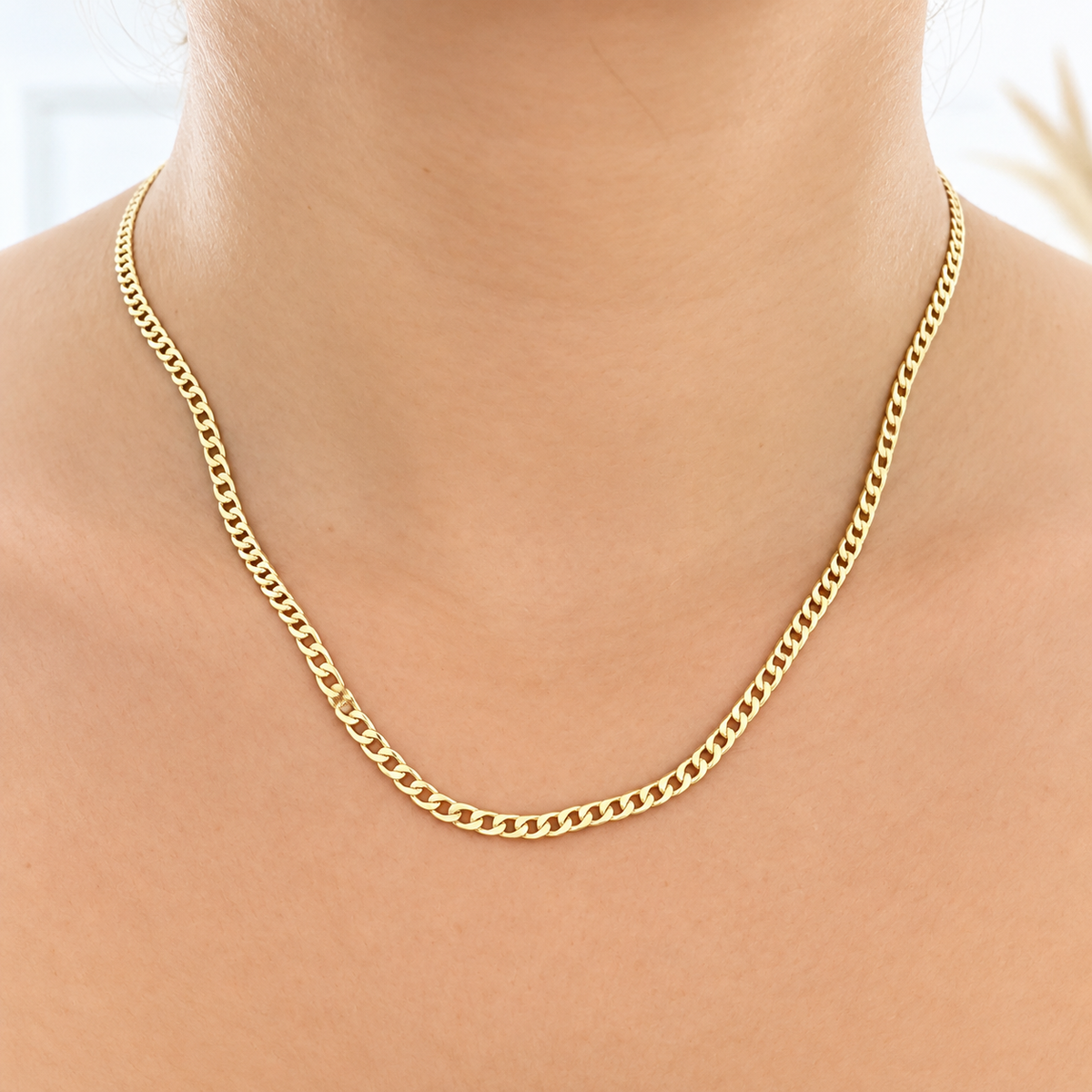 Cubana Link Chain/ 3.6 g/ 45 cm/ 3 mm/ 18K Italian Gold