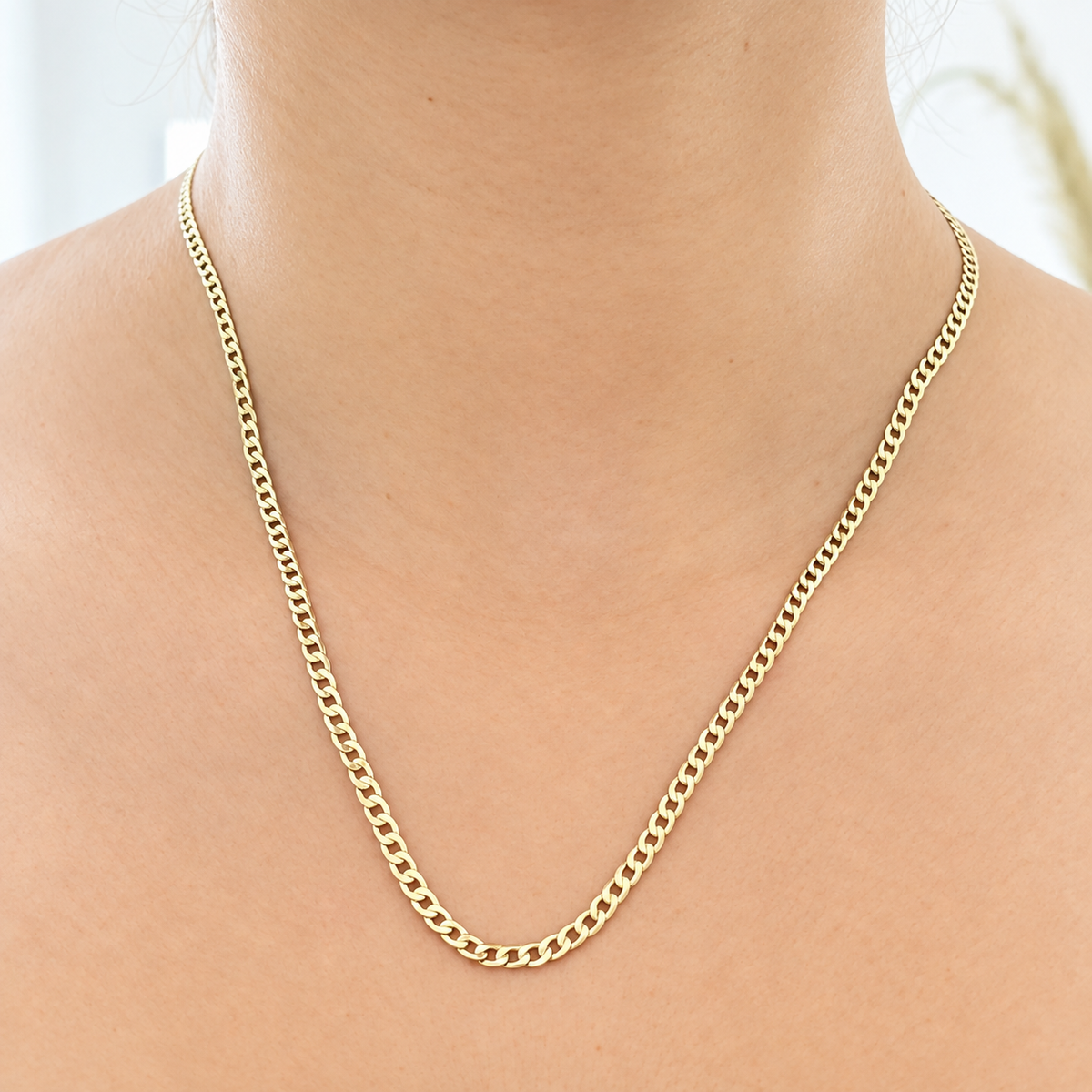 Cubana Link Chain/ 3.9 g/ 50cm/ 3 mm/ 18K Italian Gold