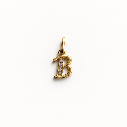 Colgante Letra B / 0.75 gr / 1.5 cm / Oro italiano de 18K