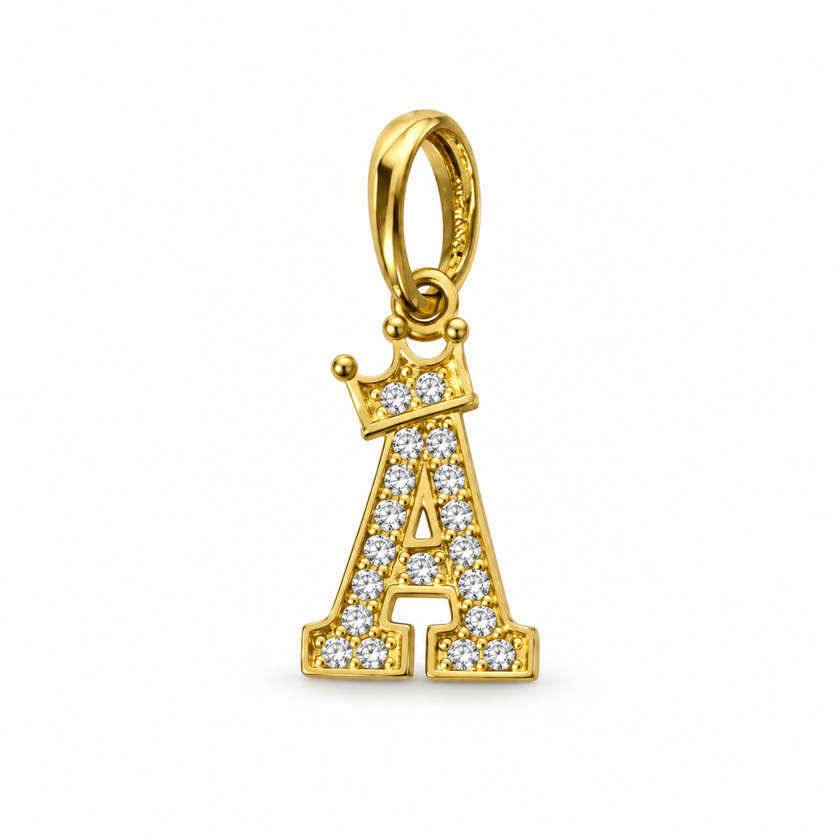 Letter A Pendant Zirconia / 0.66 gr / 1.4 cm / 18K Italian Gold