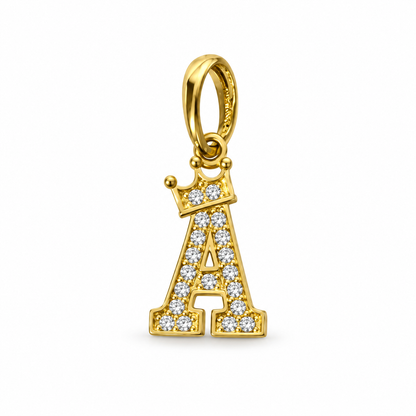 Letter A Pendant Zirconia / 0.66 gr / 1.4 cm / 18K Italian Gold