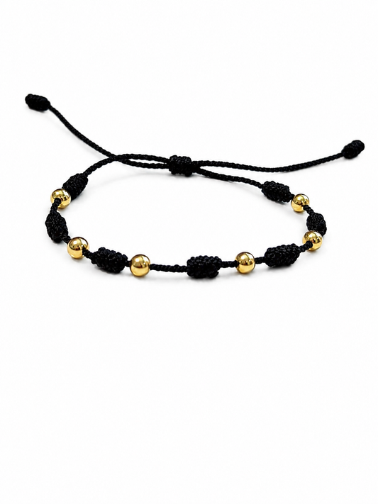 7/KNOT BRACELET WITH GOLD BEADS