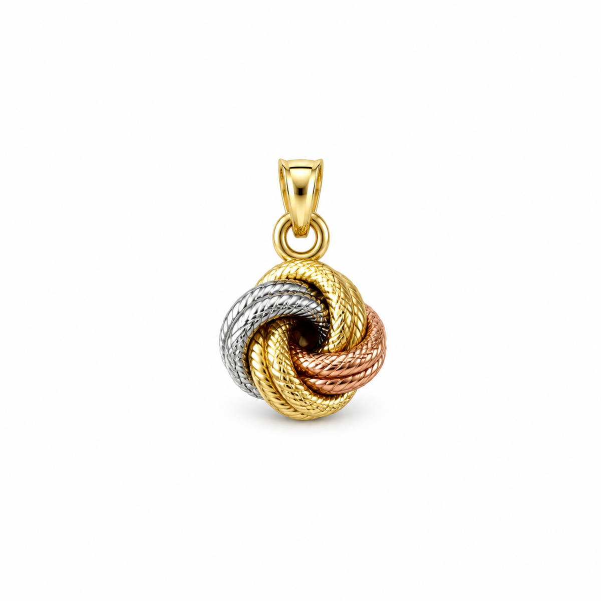 Three-Tone Knot Pendant /0.55 / 1.8cm / 18K Italian Gold