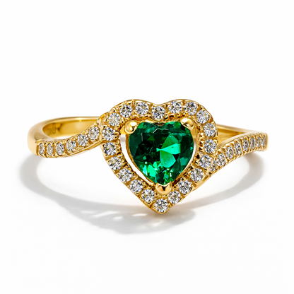 ANILLO DE CORAZÓN VERDE