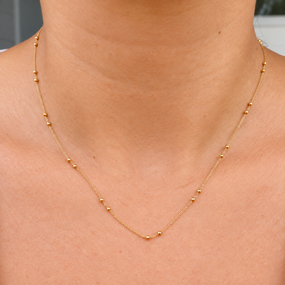Minimalist Satellite Bead Chain
 1.35g/ 45cm/ 1mm/ 18K Italian Gold