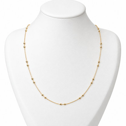 Minimalist Satellite Bead Chain
 1.35g/ 45cm/ 1mm/ 18K Italian Gold