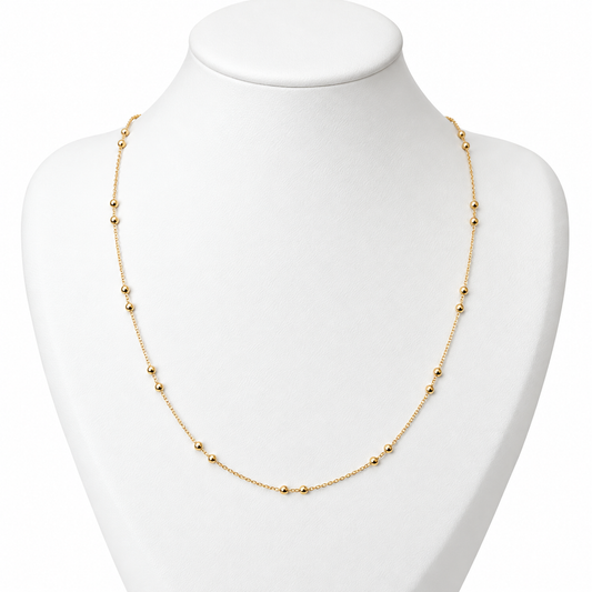 Minimalist Satellite Bead Chain 1.35 gr / 45 cm / 1 mm / 18K Italian Gold