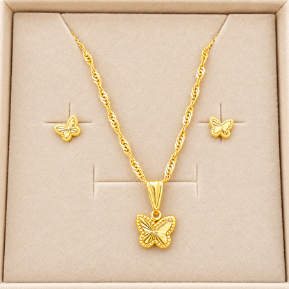 Chain, Pendant & Earrings Set / 2.1 gr / 50 cm / Earrings / 0.5 / 18K Gold