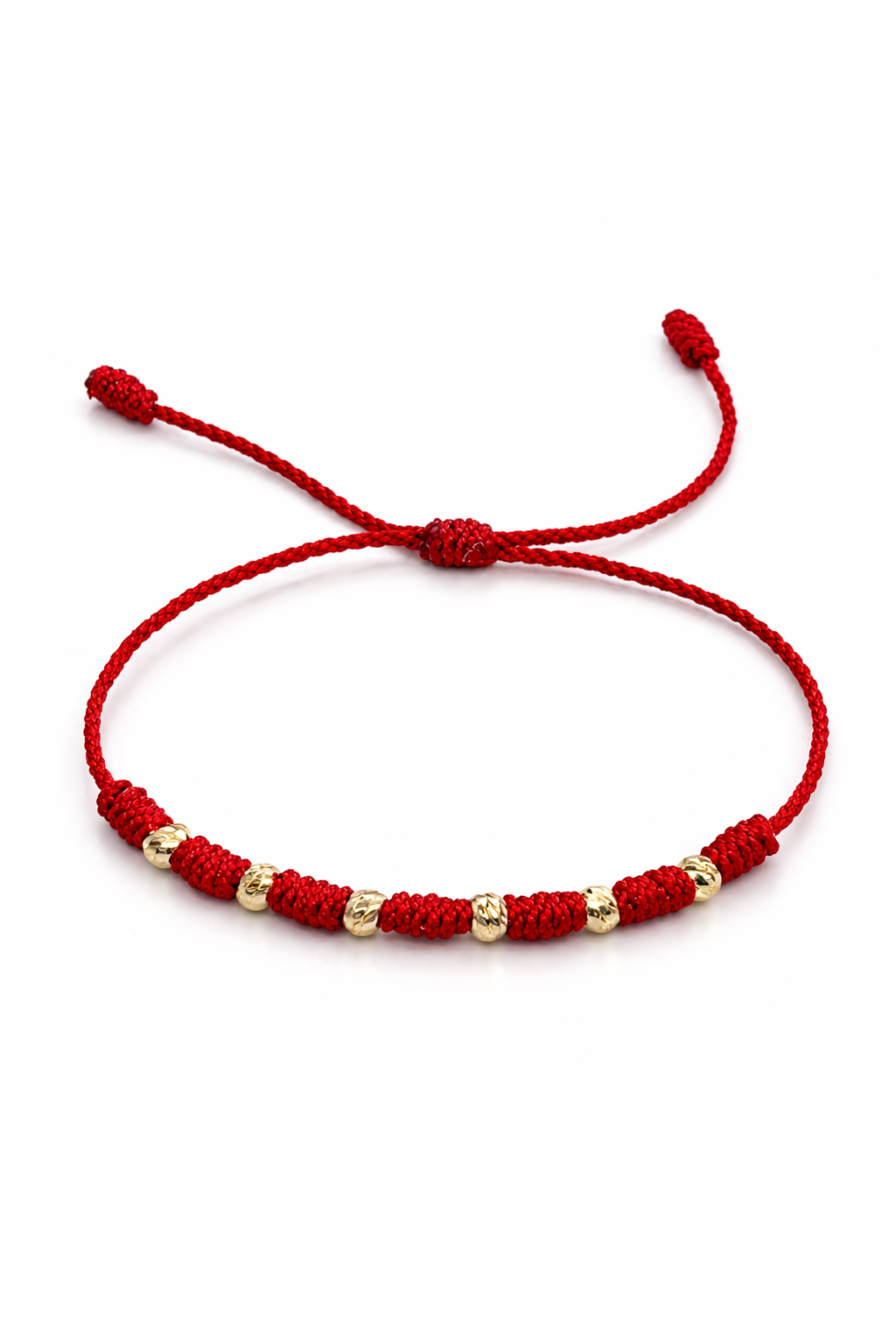 7/PULSERA NUDO CON CUENTAS DE ORO