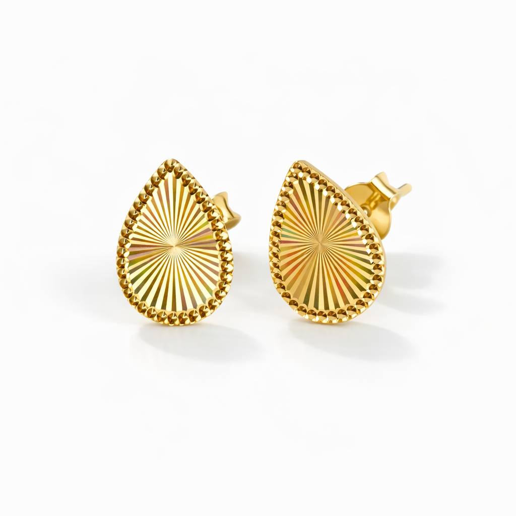 DIAMOND CUT TEARDROP EARRING