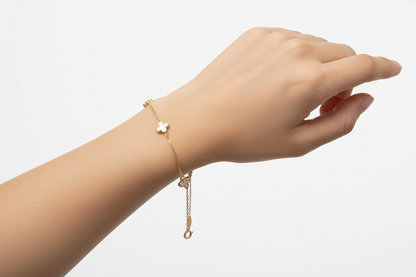 PULSERA DE TRÉBOL Y MARIPOSA