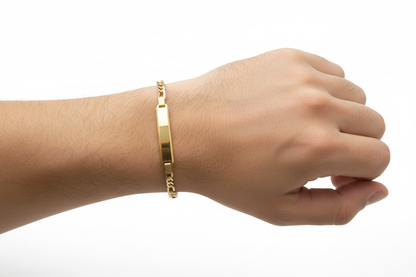 PULSERA FIGARO CON PLACA DE NOMBRE