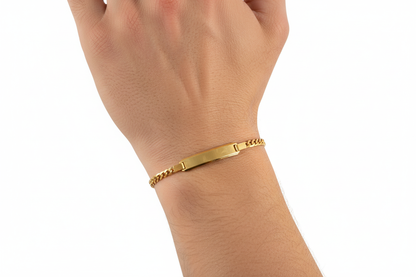 PULSERA CUBANA CON PLACA DE NOMBRE