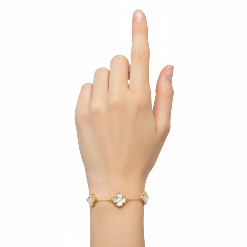 PULSERA DE TRÉBOL BLANCO