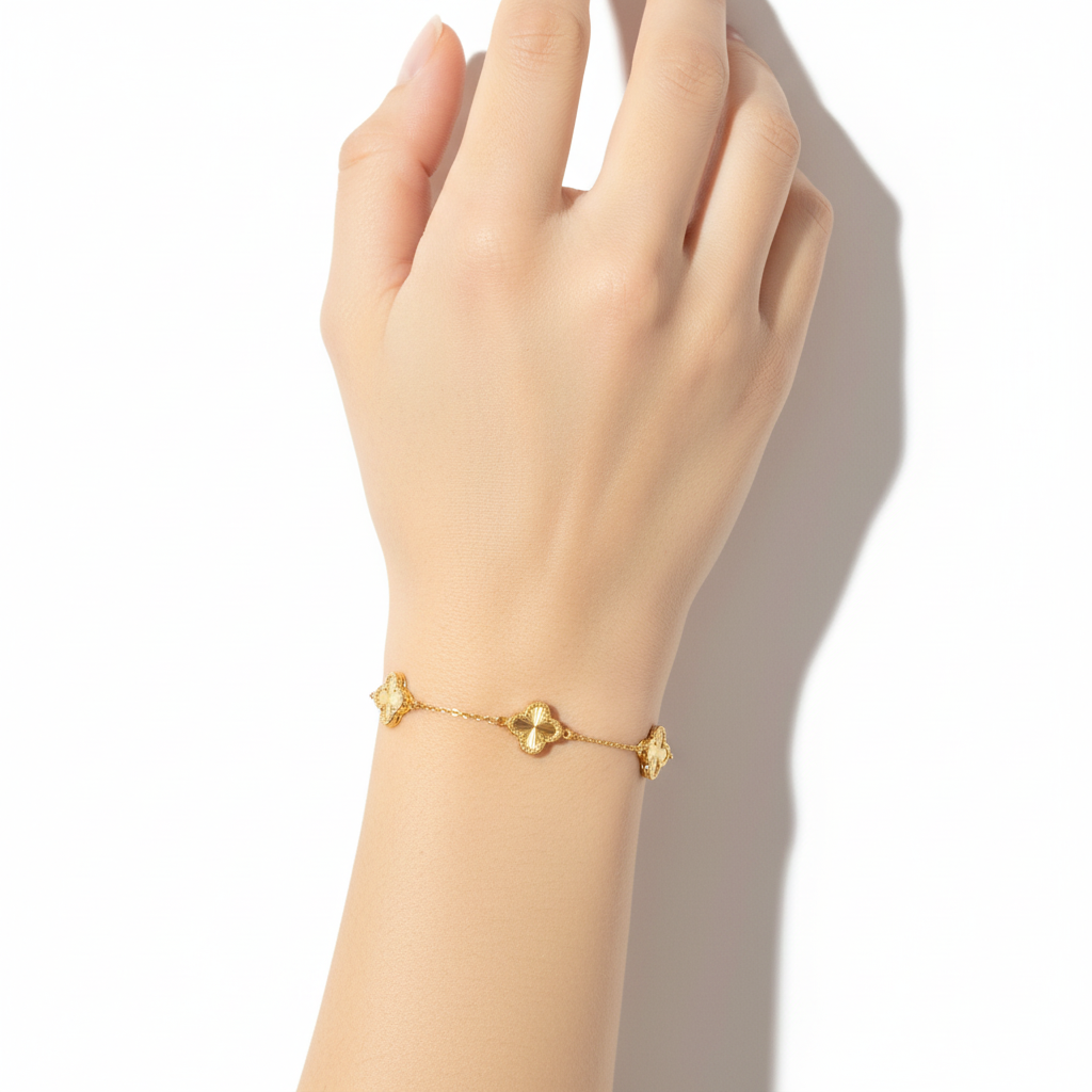 PULSERA DE TRÉBOL DE ORO