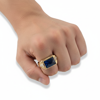 ANILLO DE HOMBRE CON PIEDRA AZUL