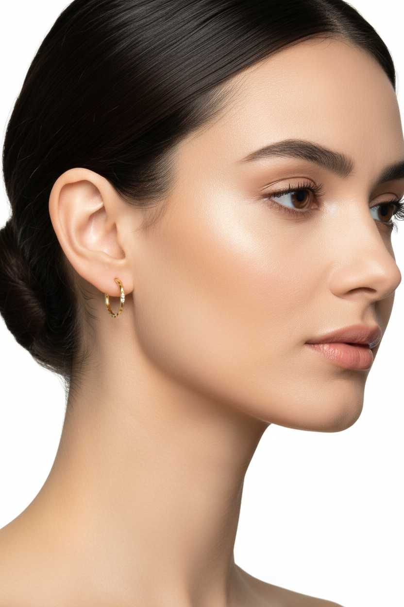 DIAMOND  HOOP EARRINGS SMALL