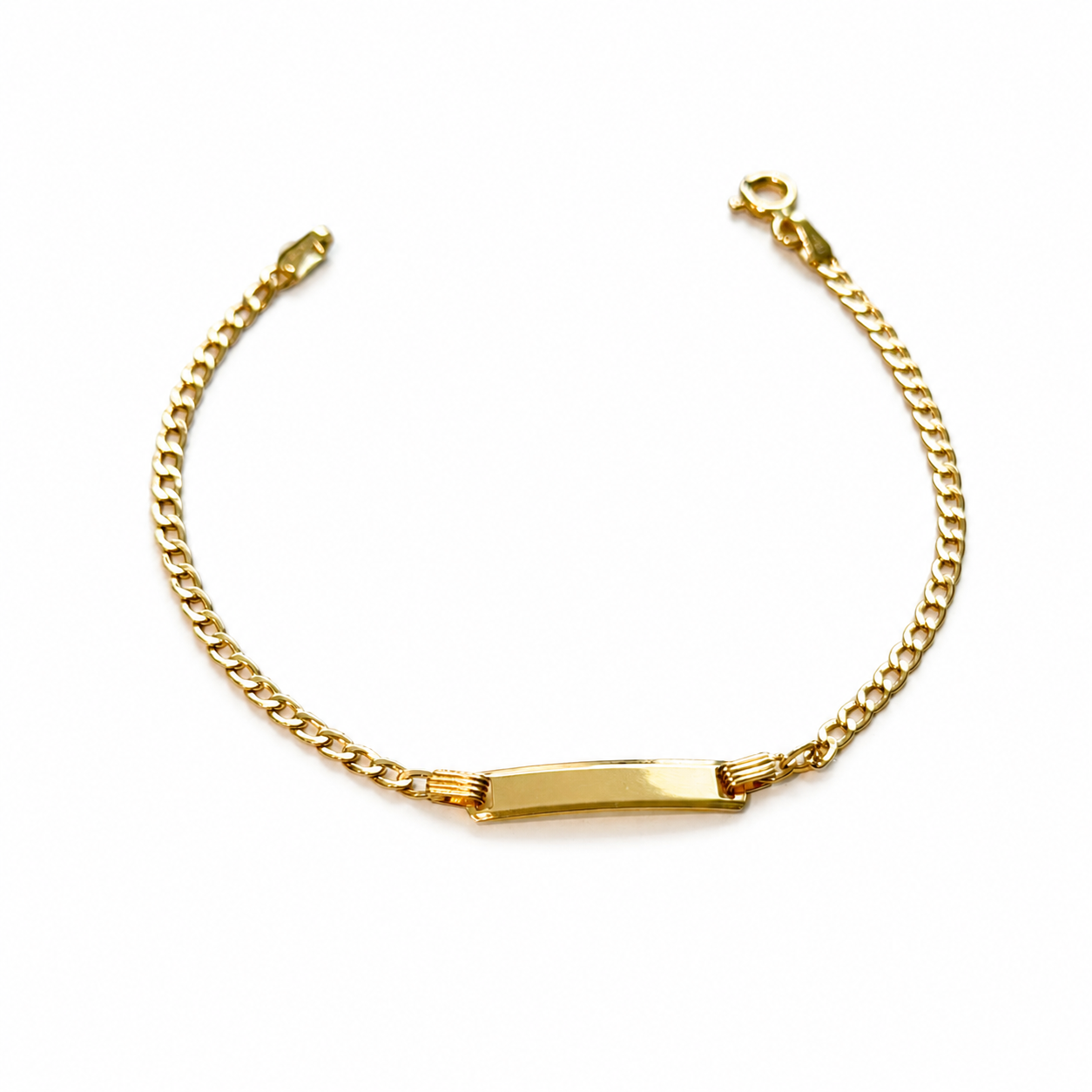 PULSERA CUBANA DE BEBÉ CON PLACA DE NOMBRE