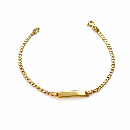 PULSERA CUBANA DE BEBÉ CON PLACA DE NOMBRE
