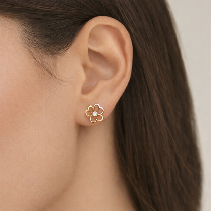 TRI-GOLD THERR   HEARDTS  EARRINGS