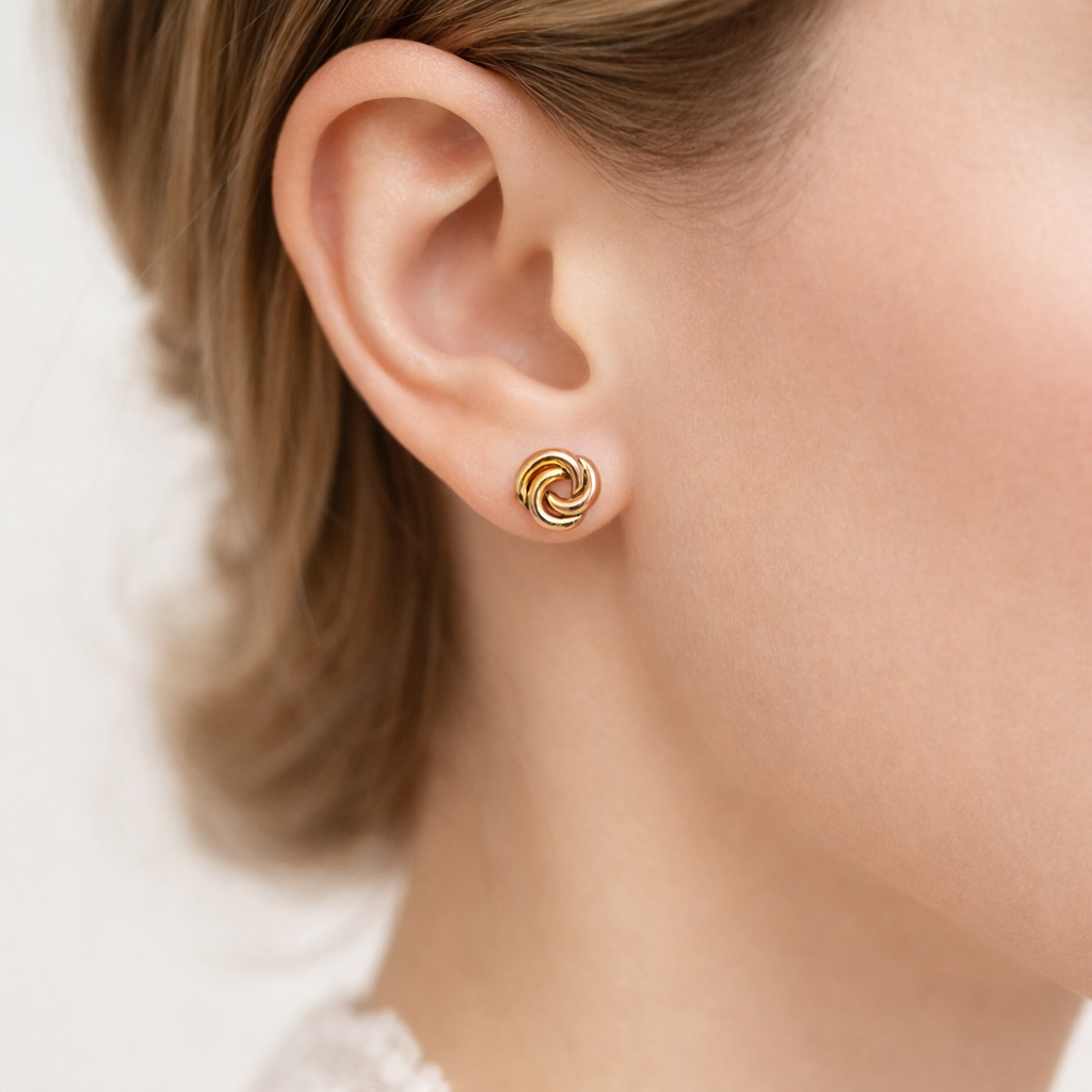 TRI-GOLD  NUDO  EARRINGS