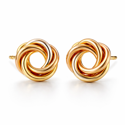 TRI-GOLD  NUDO  EARRINGS