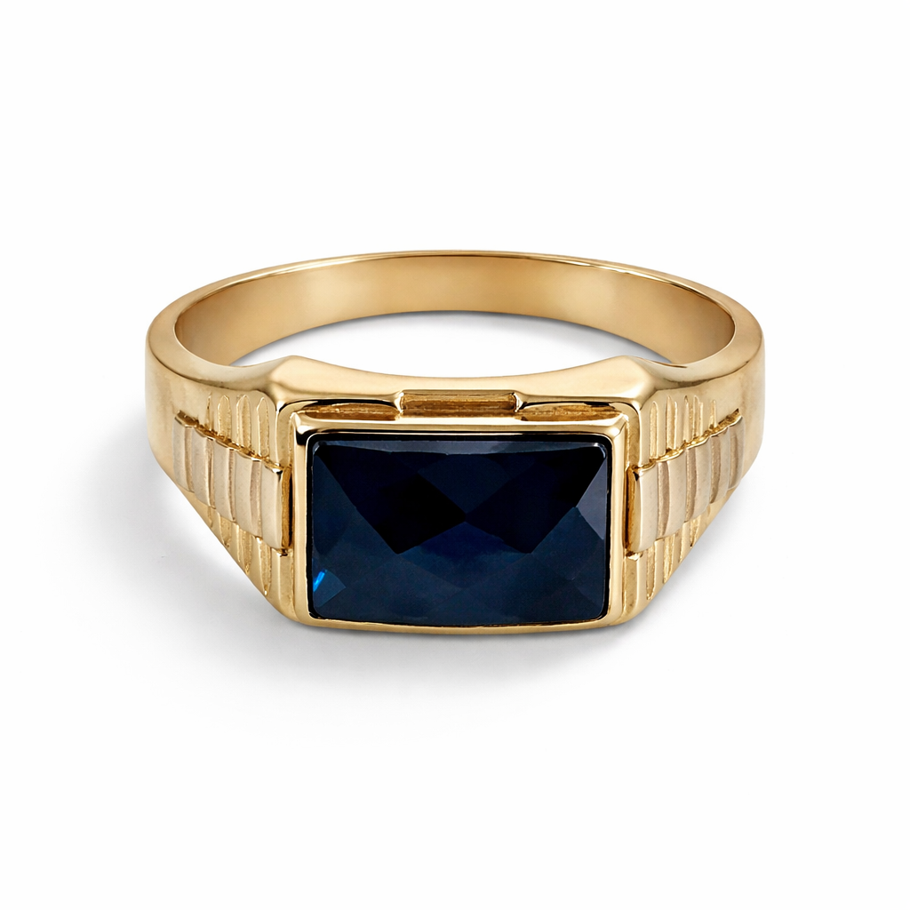 ANILLO DE HOMBRE CON PIEDRA AZUL