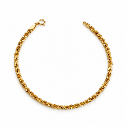Rope Bracelet / 1.7 gr / 18.5 cm / 3 mm / 18K Italian Gold