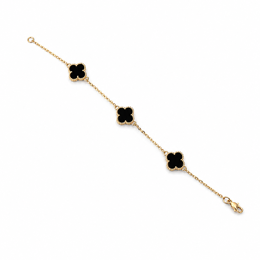 PULSERA DE TRÉBOL NEGRO