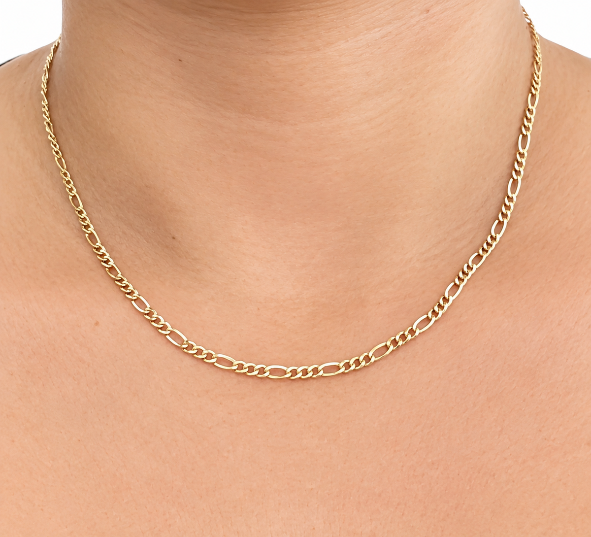 Figaro Chain / 2.16 gr / 45 cm / 2 mm / 18K Italian Gold