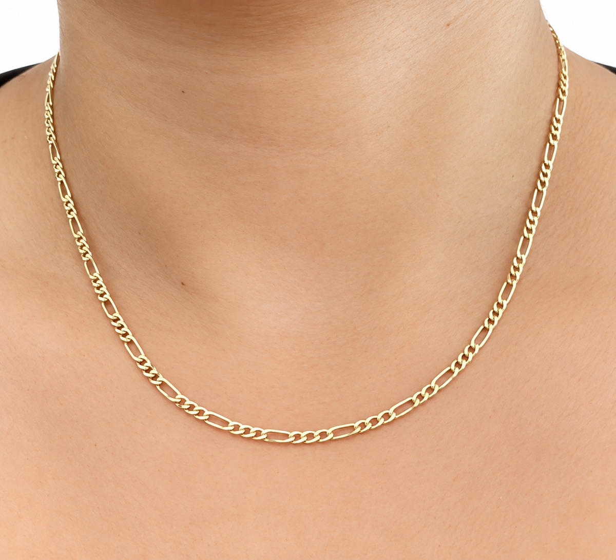 Figaro Chain / 1.66 gr / 45 cm / 2 mm / 18K Italian Gold
